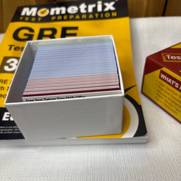 GRE Test Preparation Book and Flash Cards Set - Yellow and Red - Picture 7 of 8